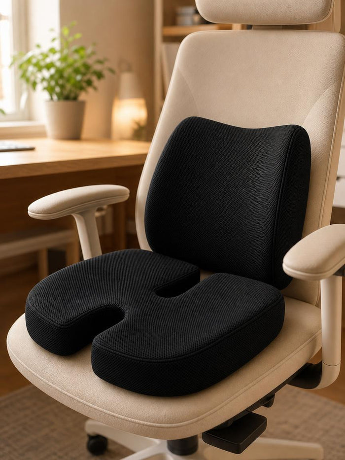 BackEase by Fastee — Orthopedic Set: Seat Cushion + Lumbar Support